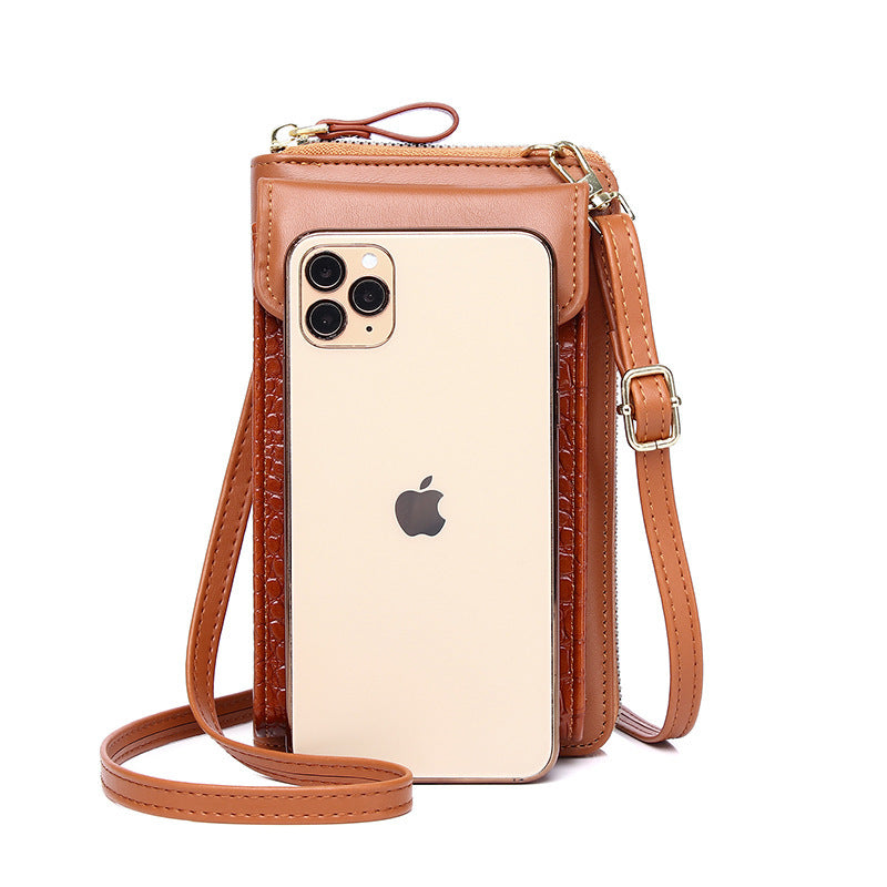 Women's Mobile Vertical Cover Mini Crocodile Pattern Phone Bags