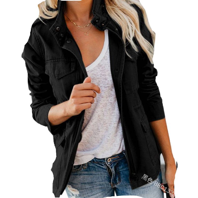 Women's Outer Slim Fit Fashion Fashionmonger Solid Color Jackets