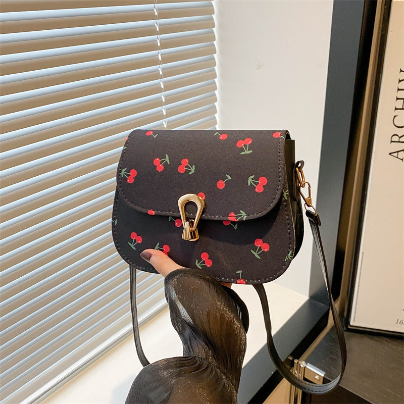 Women's Fresh Fashion Saddle Autumn Cute Strawberry Shoulder Bags