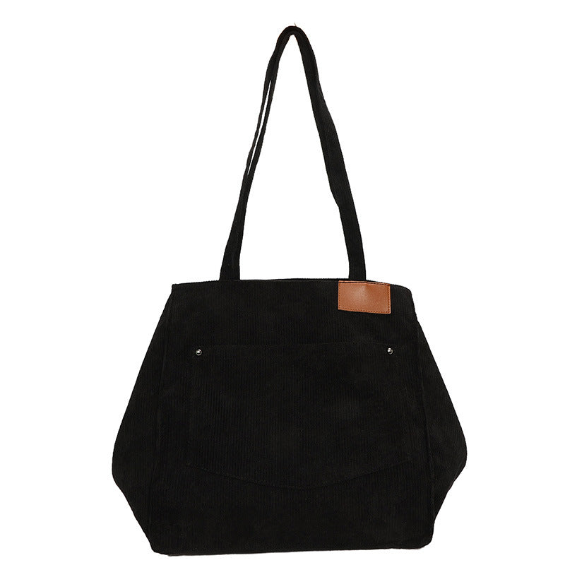 Women's Large Capacity Corduroy Retro Shopping Canvas Crossbody Bags