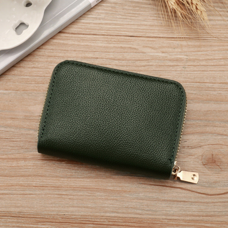 Women's Simple Solid Color Expanding Exquisite Large Capacity Multiple Card Holder