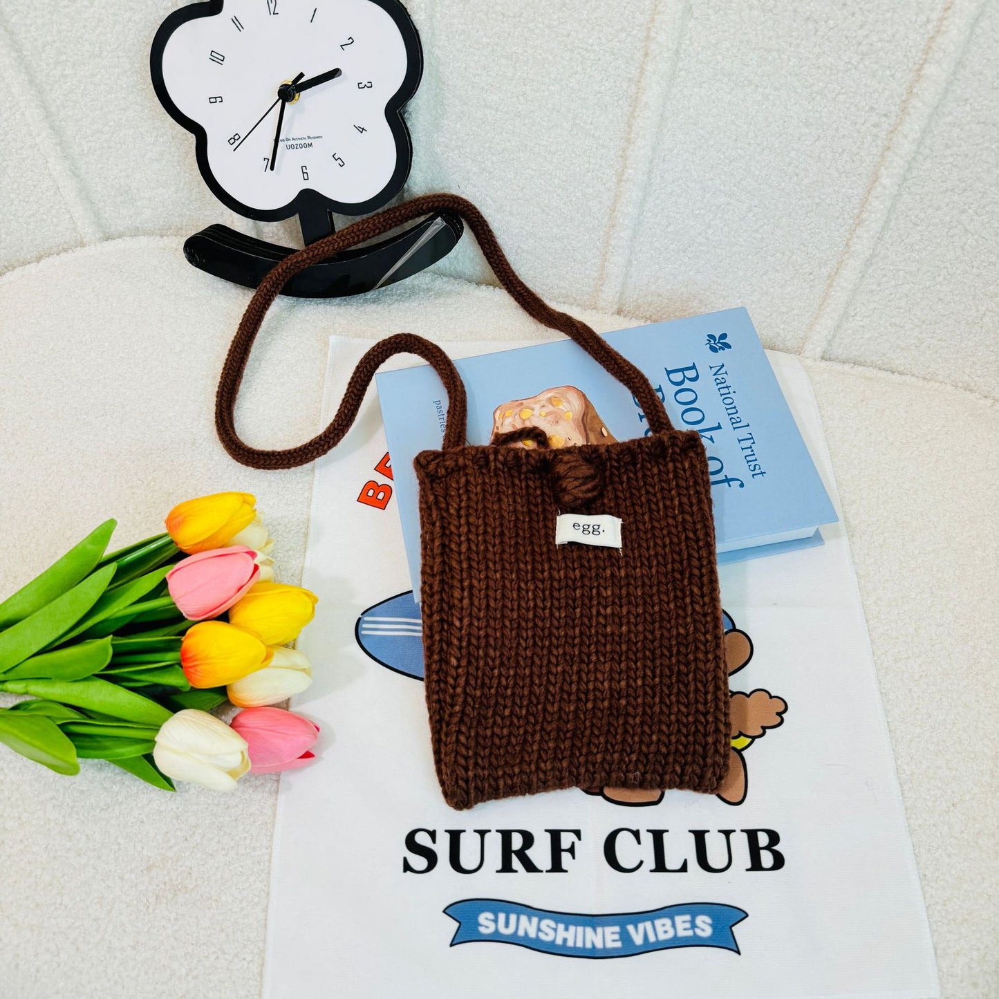 Women's Korean Style Hand-woven Cute Mobile Knitted Crossbody Bags