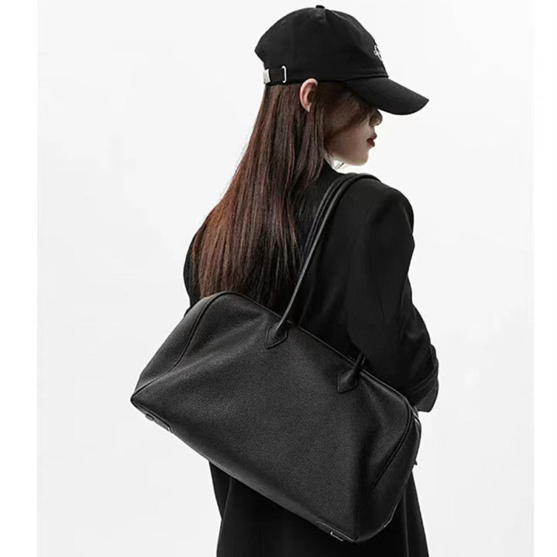 Layer Cowhide Design Pillow Bowling Genuine Leather Crossbody Bags