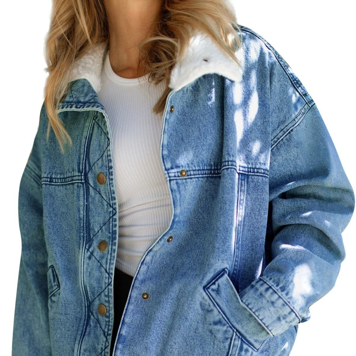 Women's Cowboy Winter Fur Collar Loose Jackets