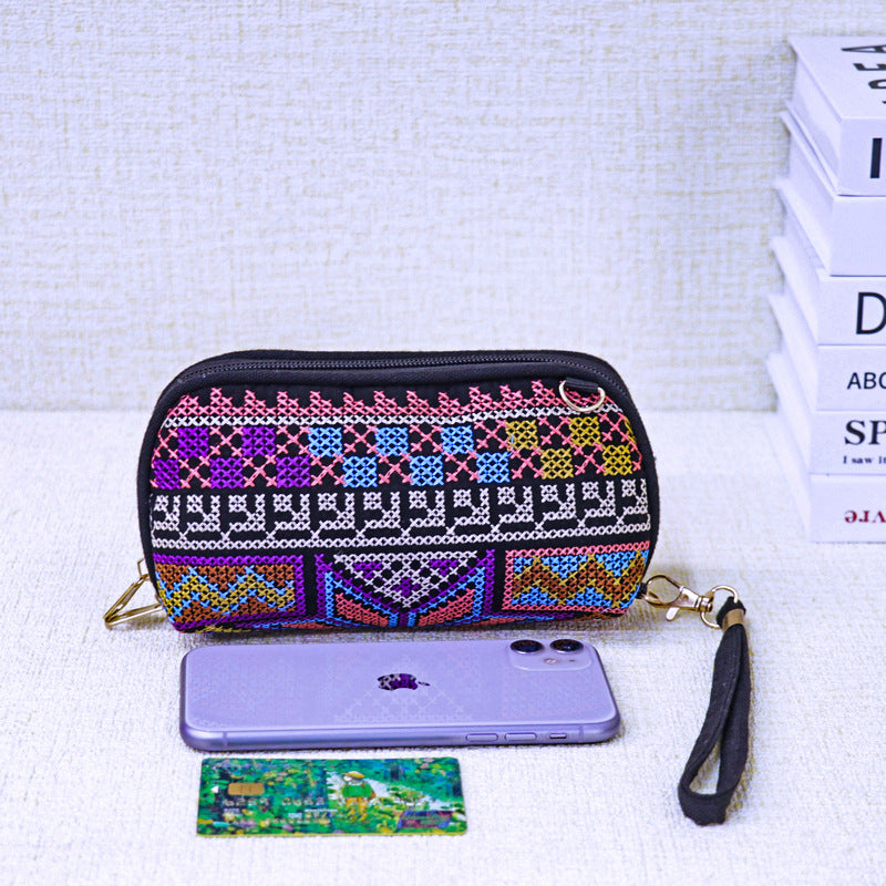 Ethnic Style Handmade Cross Stitch Mobile Female Fashion Phone Bags