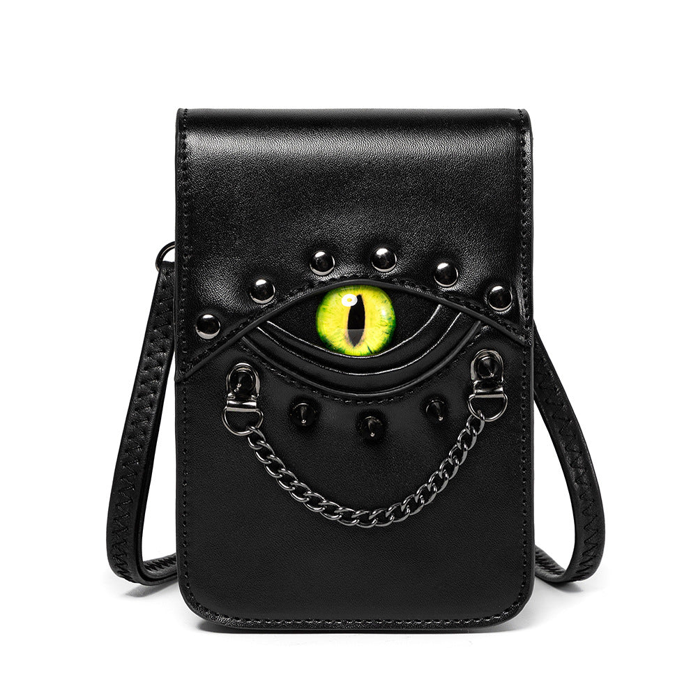 Women's Niche Retro Rivet Male Leather Mini Crossbody Bags