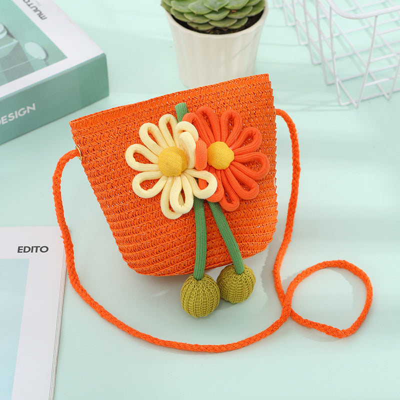 Women's & Children's Seaside Beach Weaving Straw Hat Pastoral Children's Coin Purse
