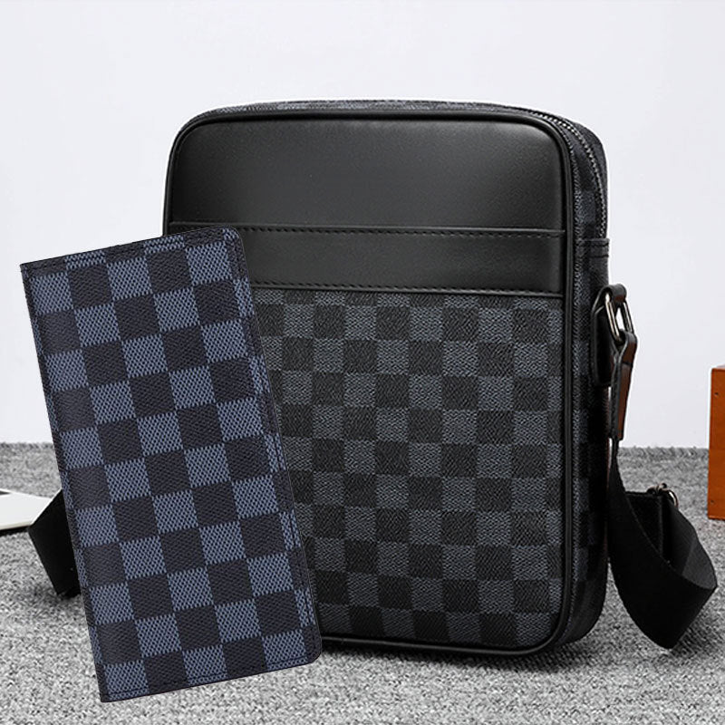Men's Graceful Creative Plaid Fashion Leisure Men's Messenger Bags