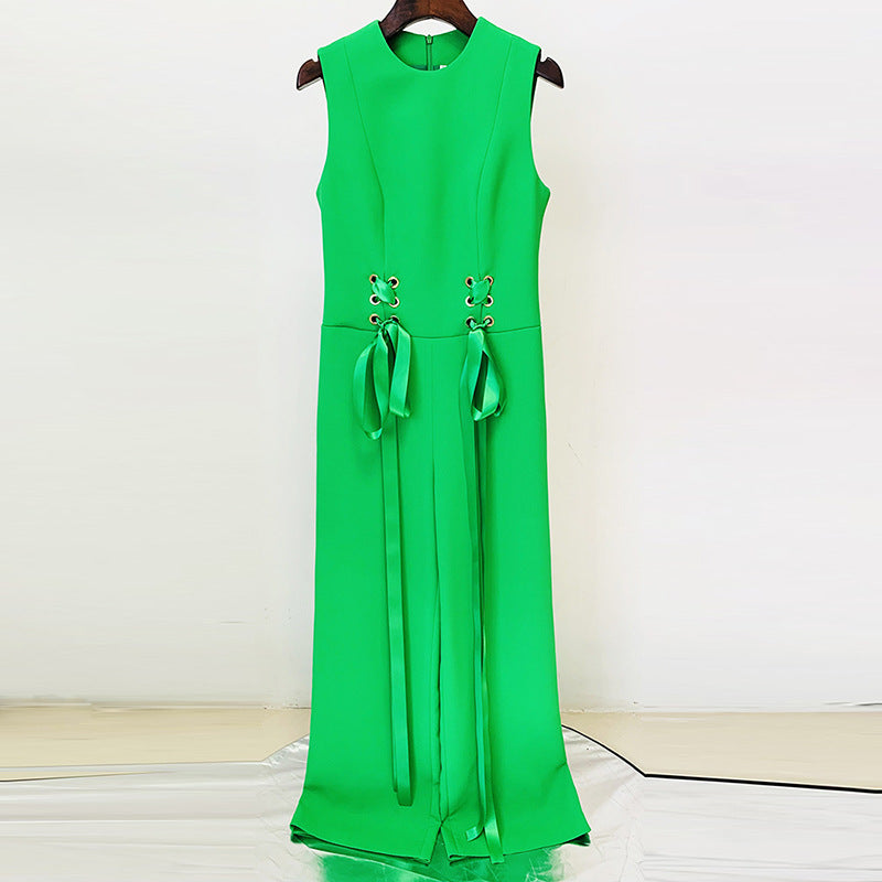 Early Spring Series Fashion Ribbon Sleeveless Jumpsuits