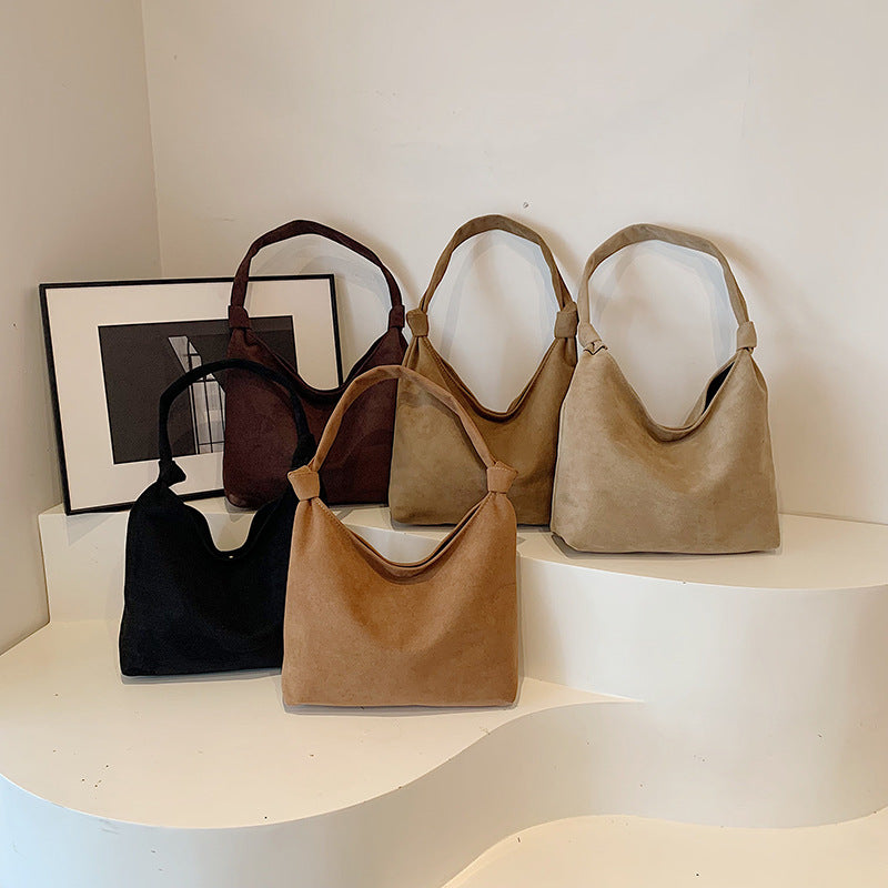 Suede Matte Solid Color Retro Simple Texture Bags
