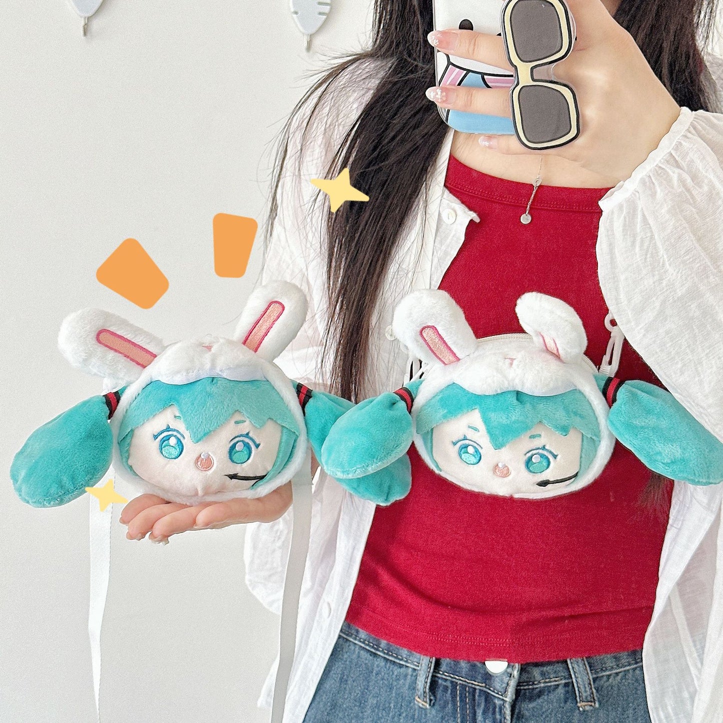 Two-dimensional Q Version Cute Cartoon Doll Crossbody Bags