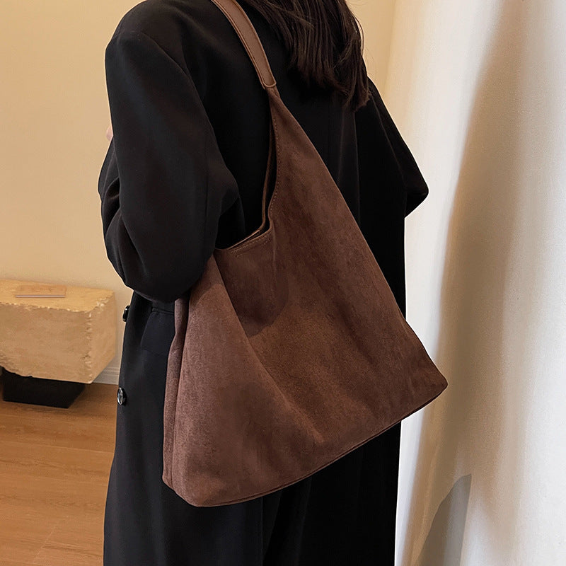 Women's Frosted Vintage Large Capacity Versatile Popular Bucket Bags