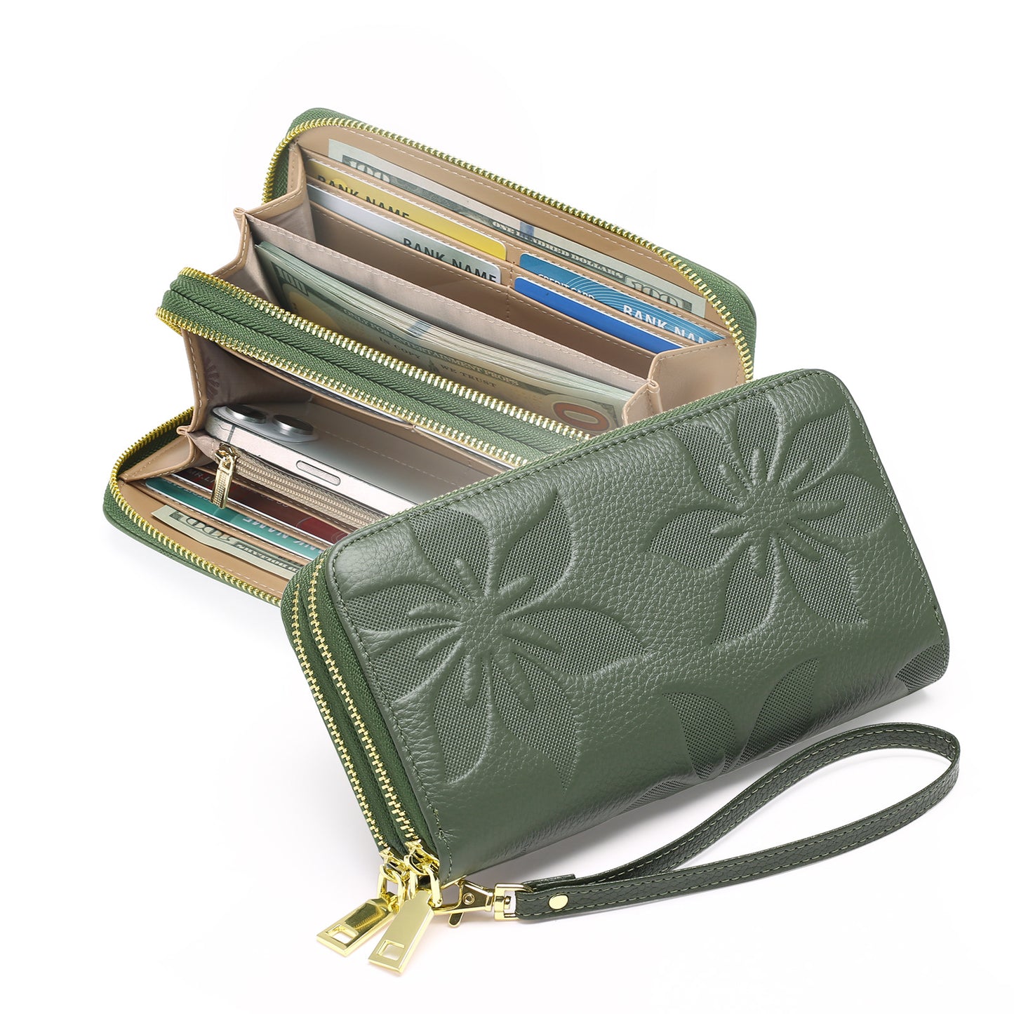 Women's Leather Large Capacity Long Top Layer Ladies Wallets