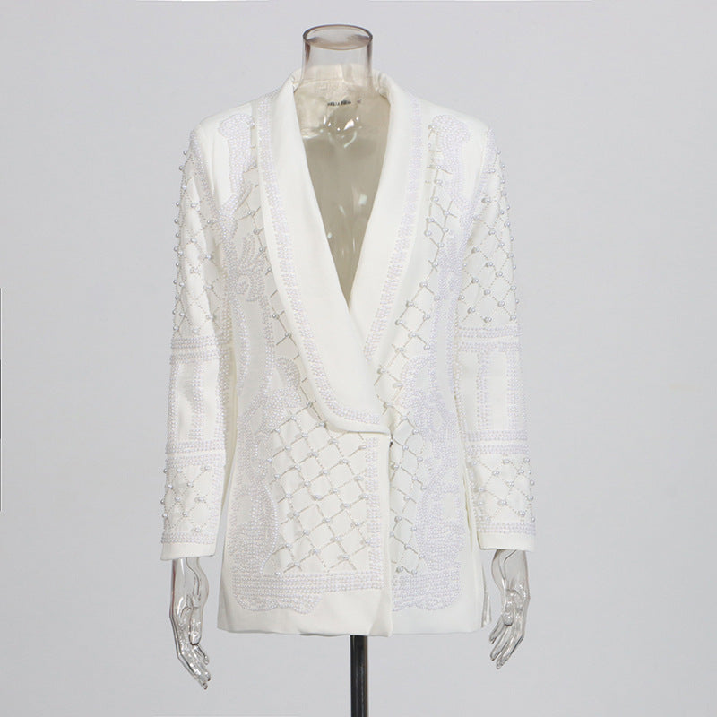 Fashionable High-grade Autumn Beaded Rhinestone Temperament Blazers