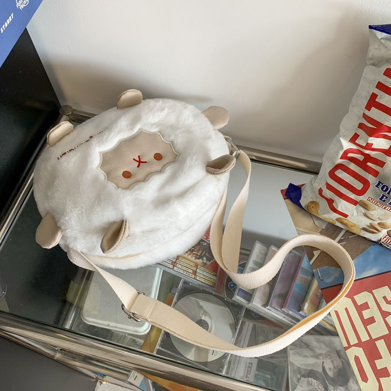 Women's Cartoon Little White Sheep Plush Cute Crossbody Bags