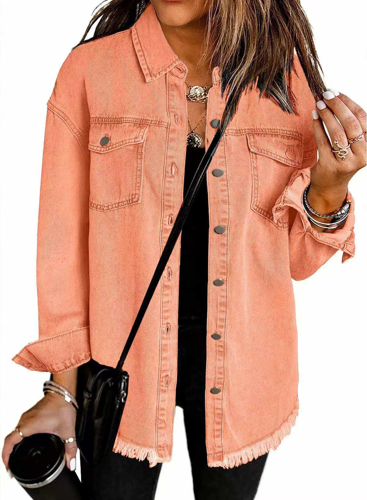 Women's Washed Denim Shirt Personalized Street Style Blouses