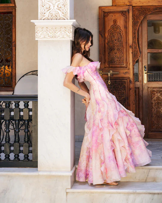 Style Suspender Dress Yarn French Ruffled Beach Atmosphere Dresses