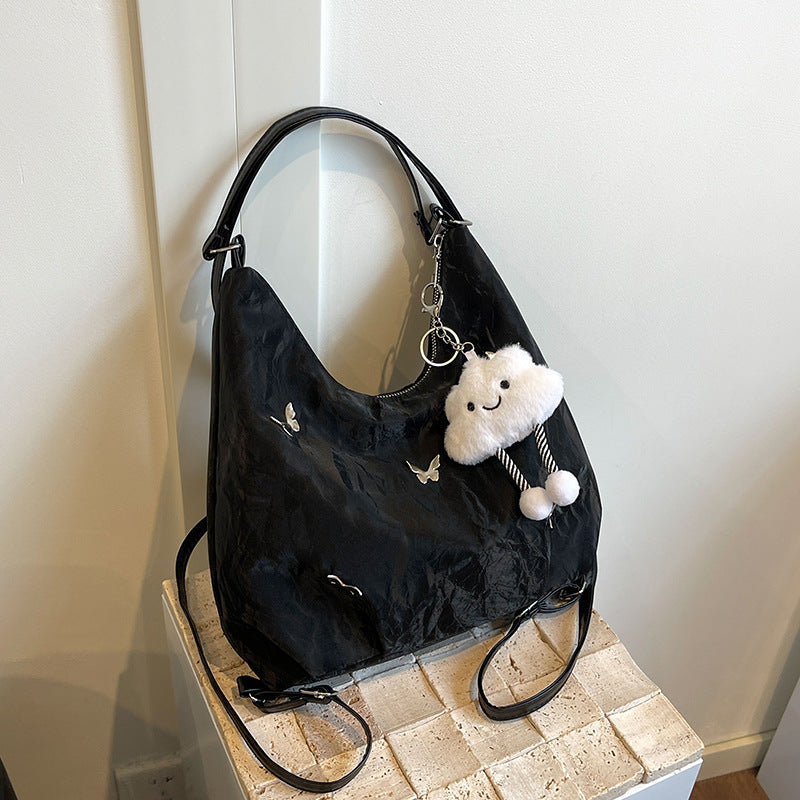 Soft Leather Large Capacity Butterfly Decorative Tote Bags