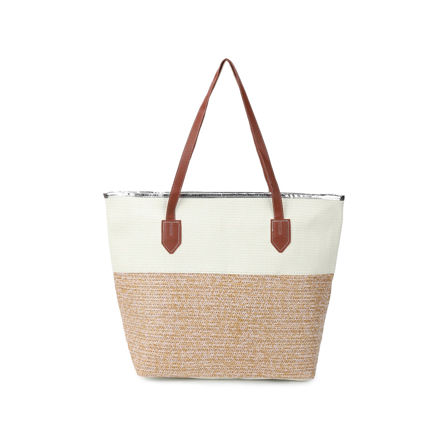 Women's Underarm Large Capacity Canvas Striped Beach Tote Bags