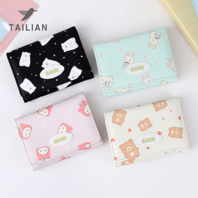 Bear Cute Portable Female Mini Korean Ladies Wallets