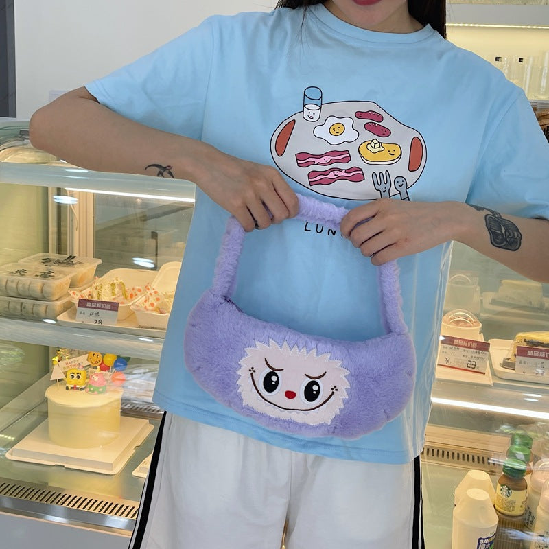 Automobiles Curtain Cloth Plush Pop Mart Cartoon Shoulder Bags