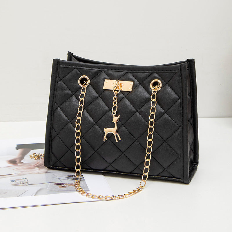 Unique Women's Embroidered Diamond Plaid Classic Ladies Bags