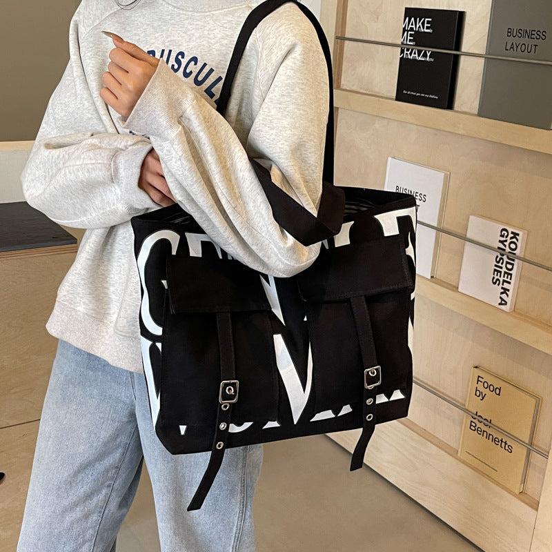 Women's Large Capacity Canvas Fashion Commuter Shoulder Bags