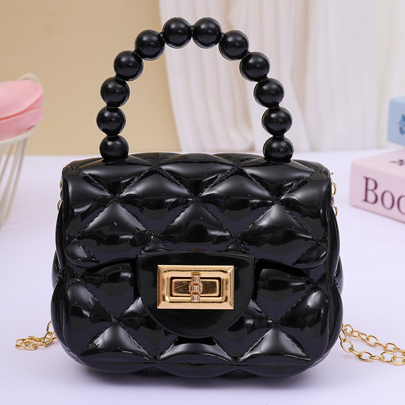 Women's Fashion Pearl Chain Portable Mini Gel Shoulder Bags