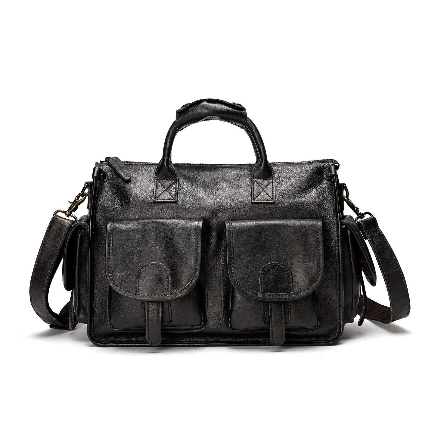 Men's Cowhide Brushed Leather Large Capacity Men's Messenger Bags