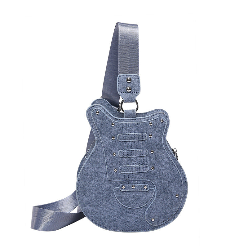 Women's Guitar Shape Handmade Personality Creative Female Shoulder Bags