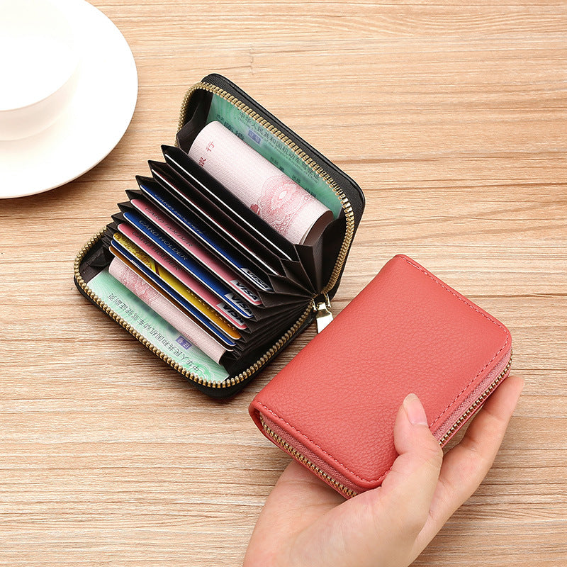 Women's & Men's & Zipper Multiple Slots Bank Clip Card Holder