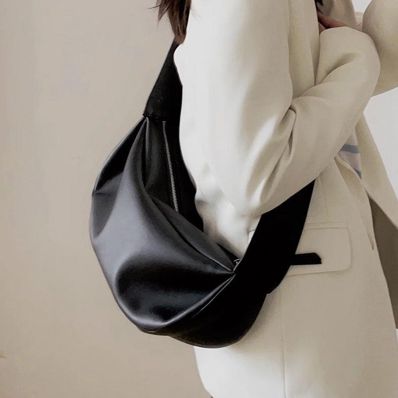 Women's Wide Strap Cloud Idle Style Crescent Bags