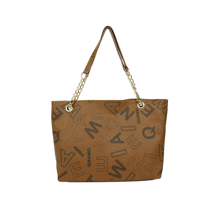 Women's Popular Underarm Portable Printed Letter Large Crossbody Bags