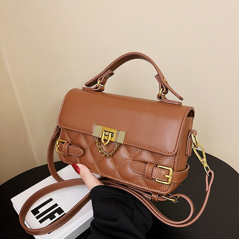 Women's Diamond Pattern Trendy Retro Winter High-grade Shoulder Bags