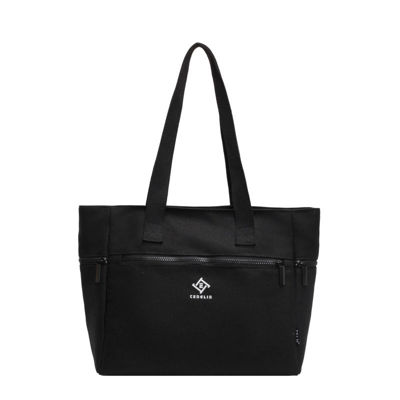 Women's Canvas Preppy Style Large Capacity College Shoulder Bags