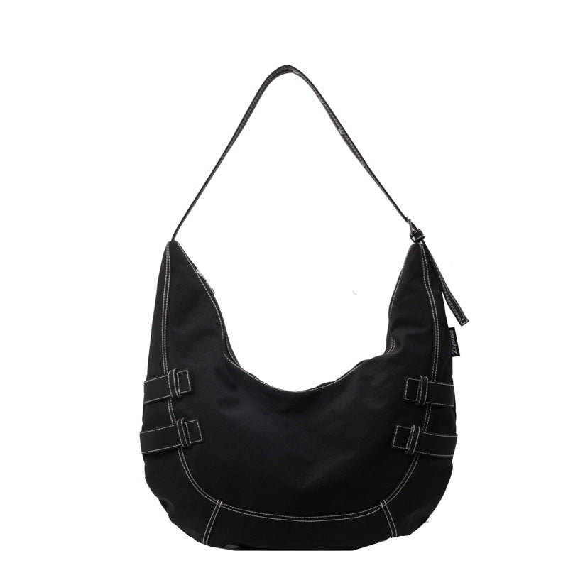Large Capacity Canvas Croissant Commuter Korean Shoulder Bags
