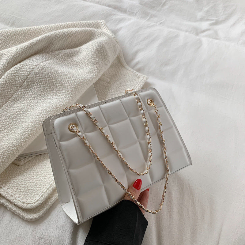 Plaid Indentation Chain Fashionable Simple Western Shoulder Bags