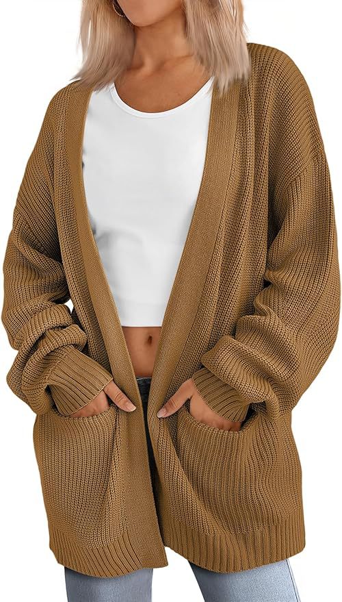 Women's Long Knitted Loose Patchwork Pocket Knitwear