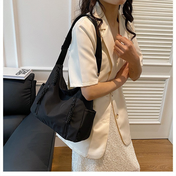 Large Capacity Simple Stitching Korean Style Shoulder Bags