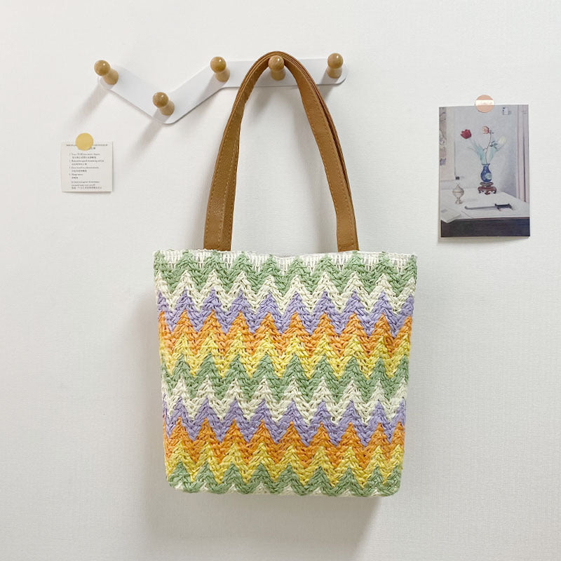Women's Trendy Fashion Woven Environmental Protection Papyrus Handbags