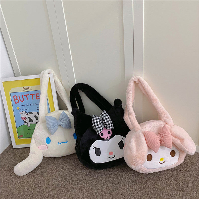 Cute Little Monster Plush Large Capacity Shoulder Bags