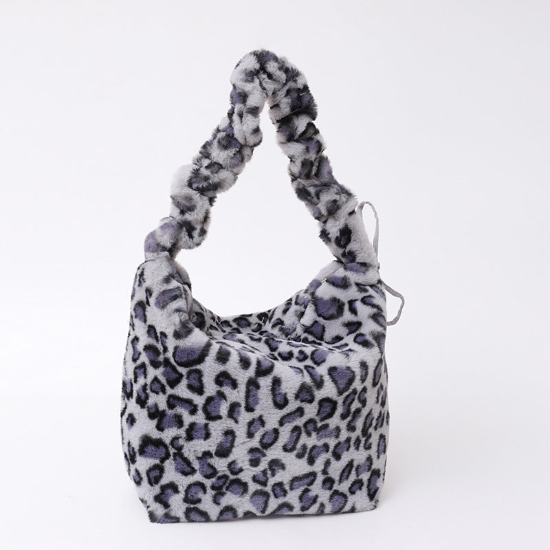 Women's Fur Korean Style Leopard Print Fashion Crossbody Bags