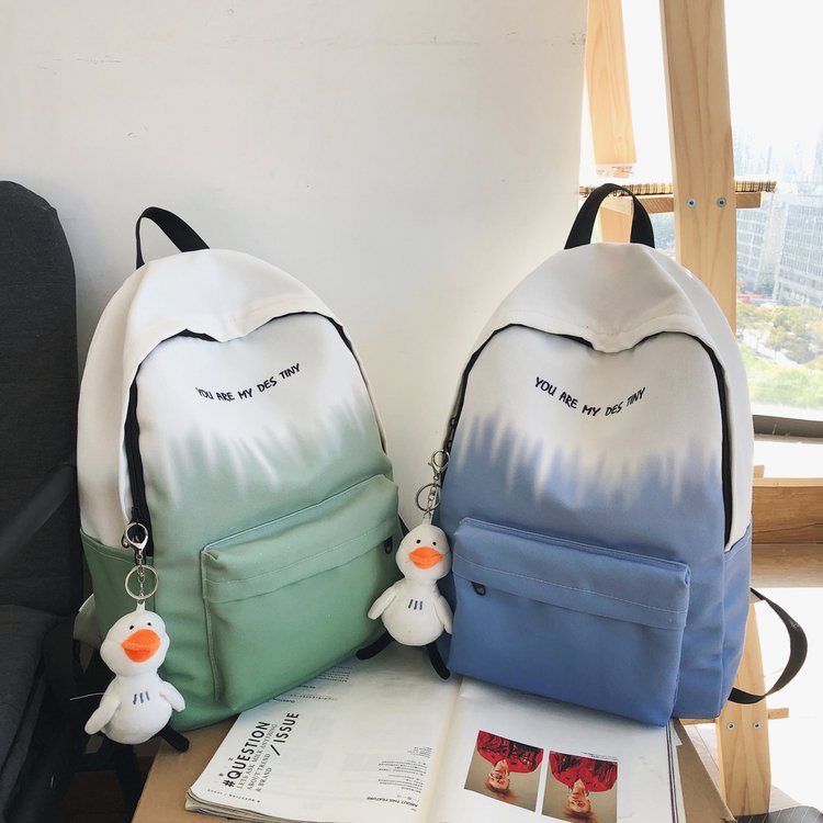 Korean Style Gradient Primary Female College Backpacks