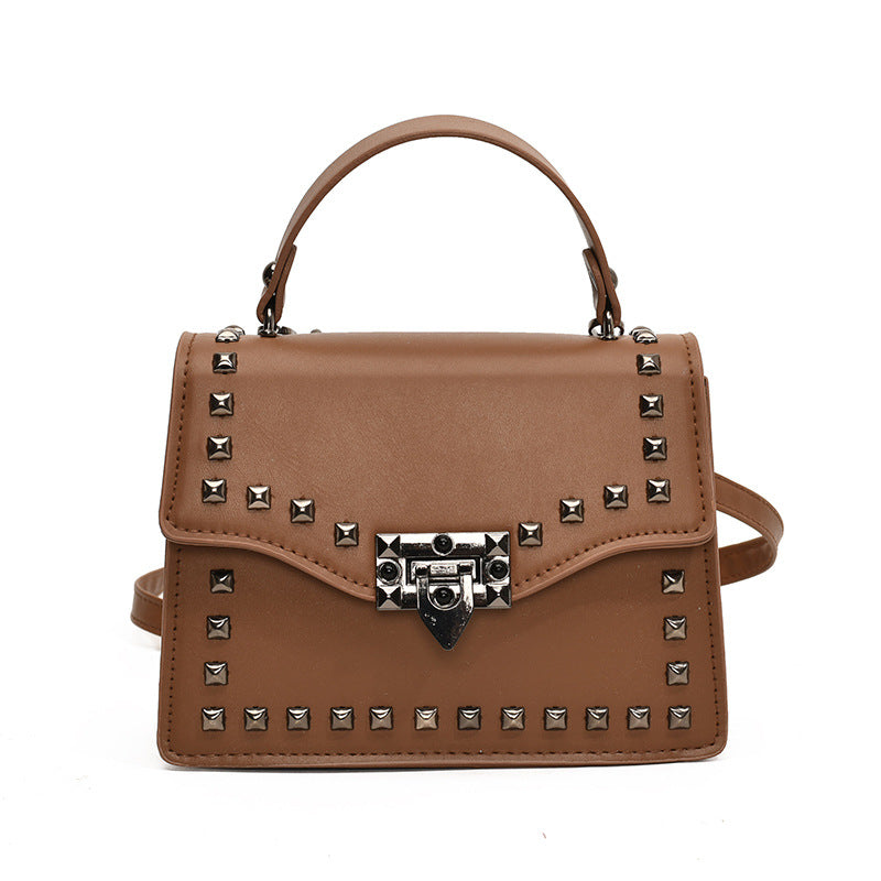 Women's Light Luxury Texture Rivet Winter Fashionable Small Square Bags