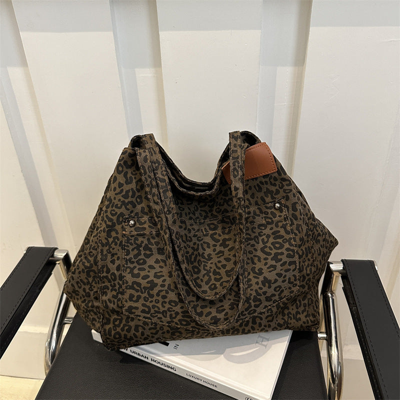 Fashion Vintage Leopard Print Winter Personalized Shoulder Bags