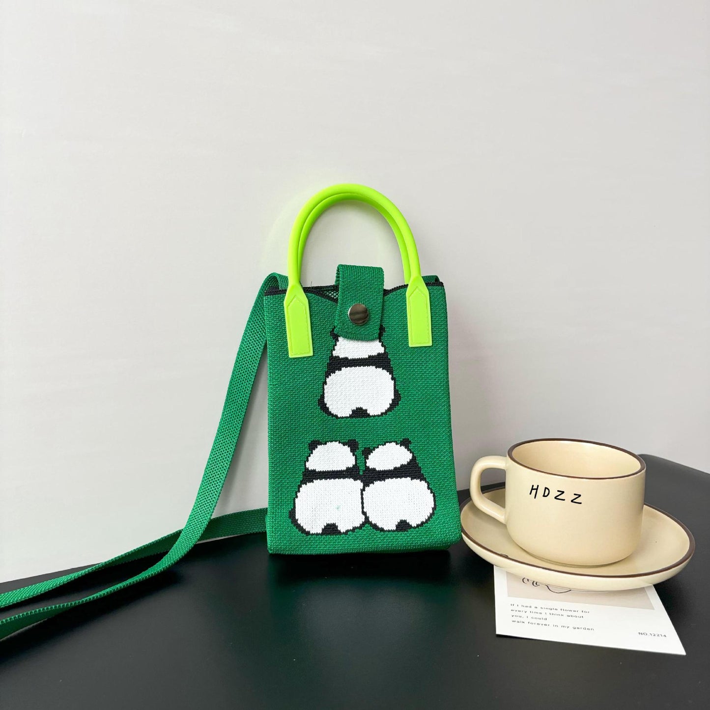 High Sense Mobile Cartoon Knitted Dopamine Bags