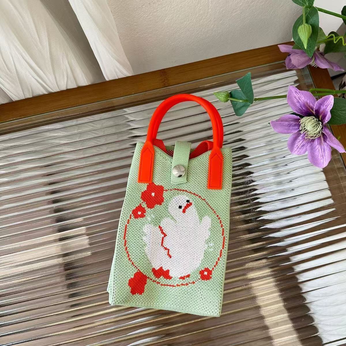 Knitted Mobile Female Cute Cartoon Korean Phone Bags