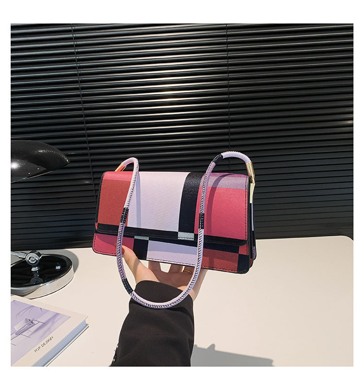 Women's Popular Fashion Color Contrast Underarm Summer Shoulder Bags
