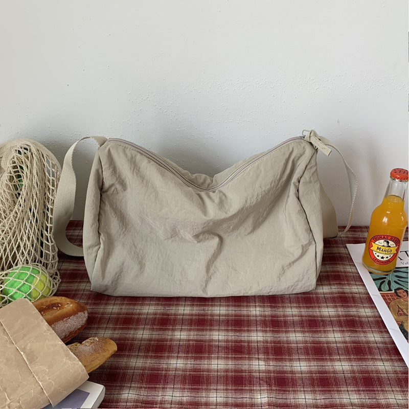 Large Capacity Simple Cloth Female Round Crossbody Bags