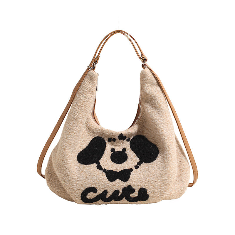 Design Cute Puppy Female Winter Fashion Shoulder Bags